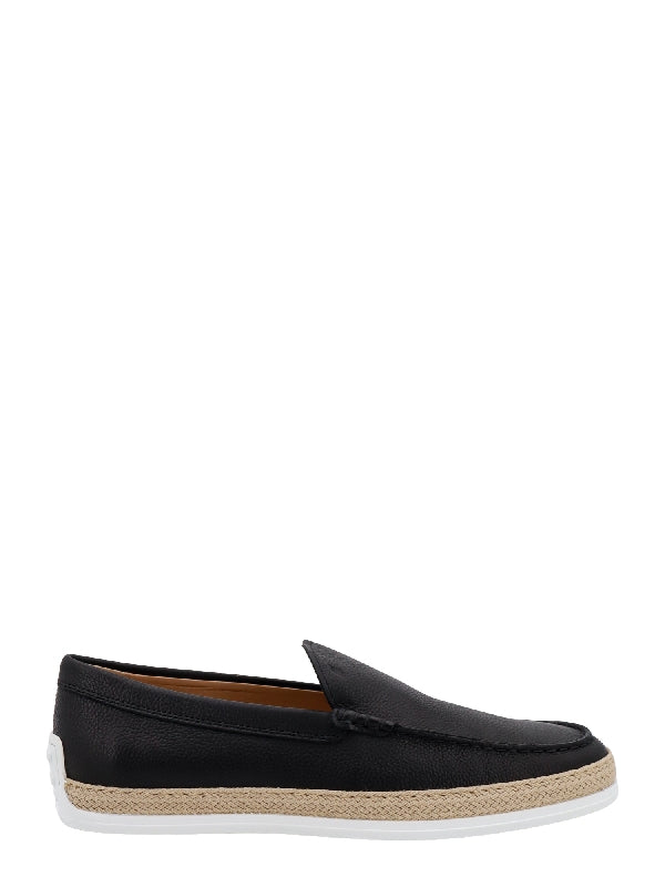 Grain Leather Espadrille Loafer