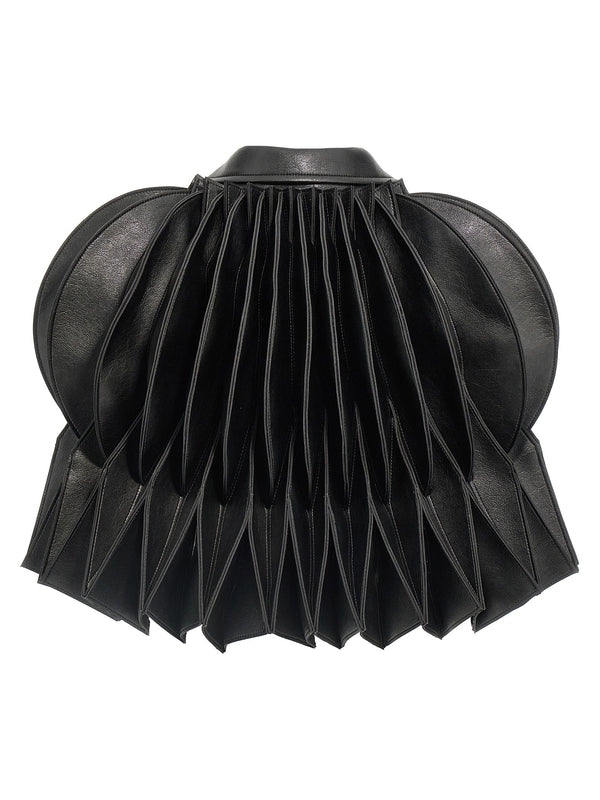 Back Pleat
  Fake Leather Biker Cape