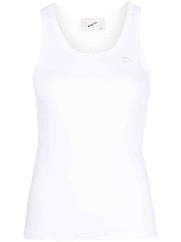Chest Logo Detail Cotton Tank Top