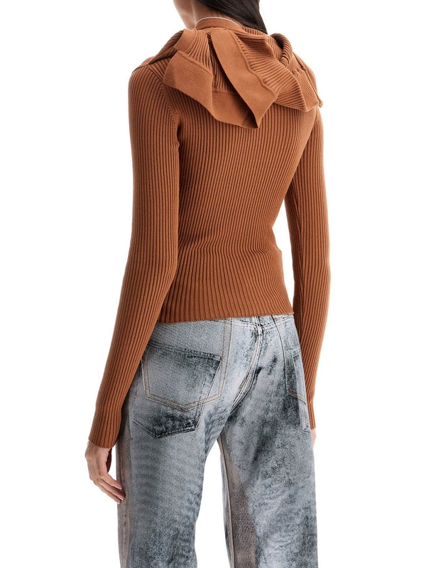 Hybrid Collar Rib Cotton Blend Knit