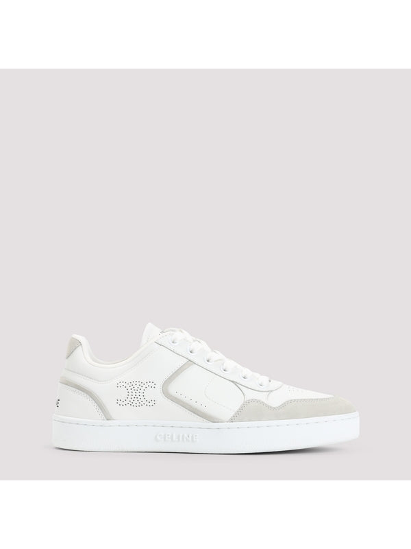 Triomphe Logo Leather Low-Top Sneakers