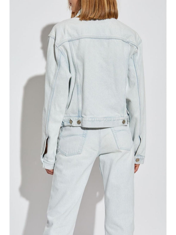 Logo Patch Cropped Denim
  Jacket