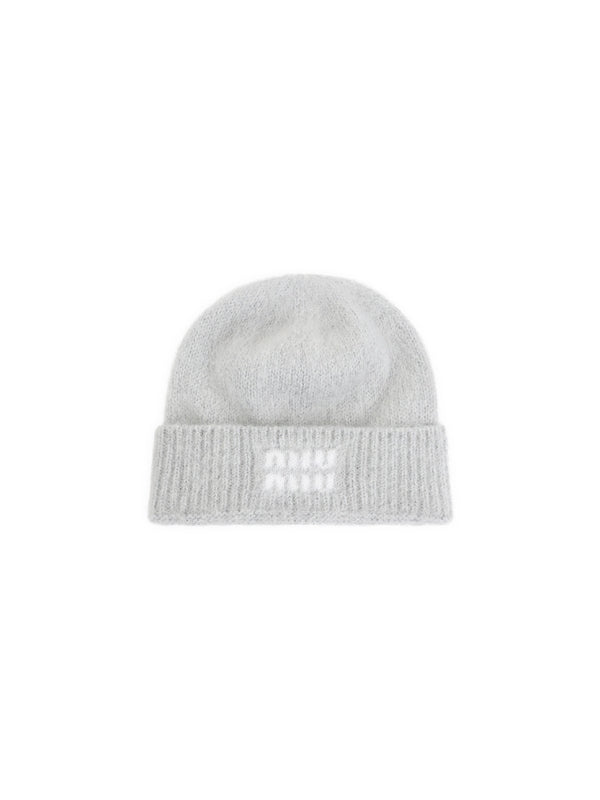 Miu Miu Logo Jacquard Turn Up Beanie