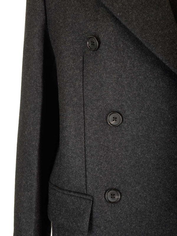 Wool Blend Double Breasted Coat