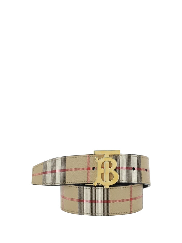 Logo Buckle Check Belt