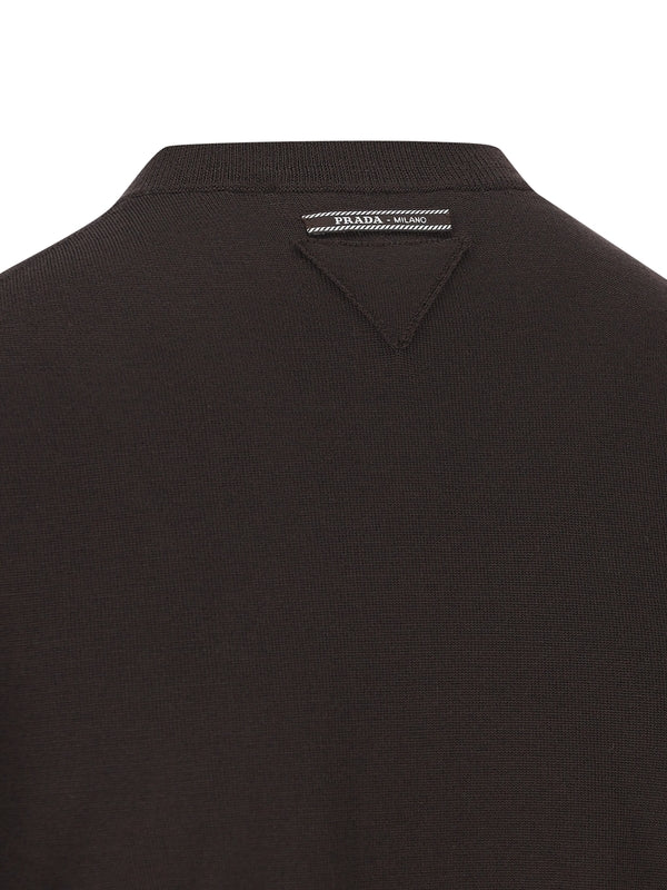 Back Logo Label Wool Knit