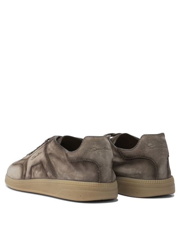 Santoni Brown Low Top Sneakers