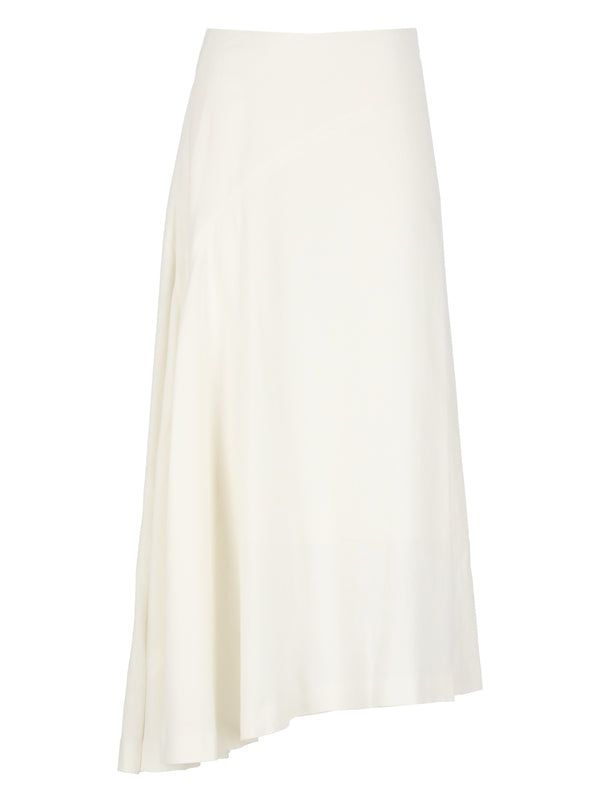 Asymmetric Rayon Linen Long Skirt