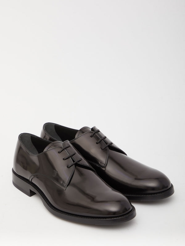 Black leather lace-up shoes - Jente