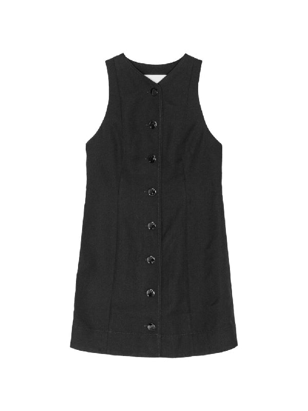 Sleeveless Twill Mini Dress