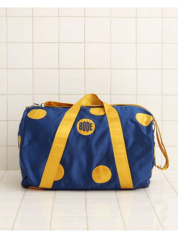 Logo Dot Pattern Rayon Duffle Bag