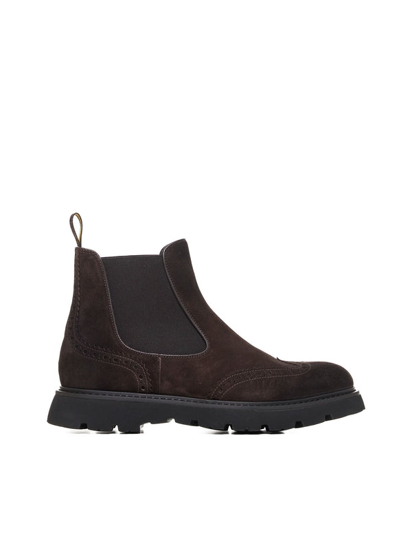 Brogue Detail Suede Chelsea Boots