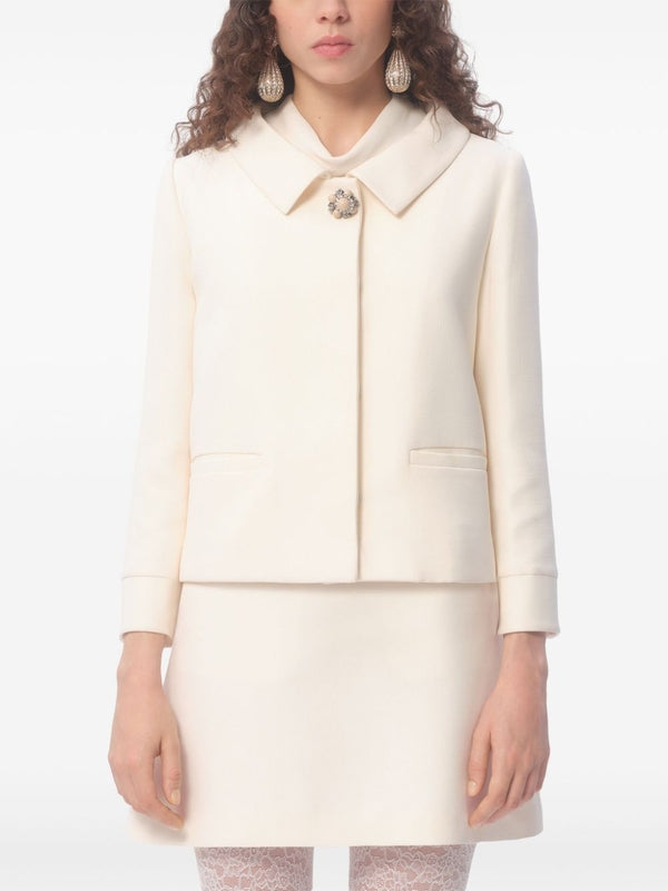 White Wool Silk Jacket