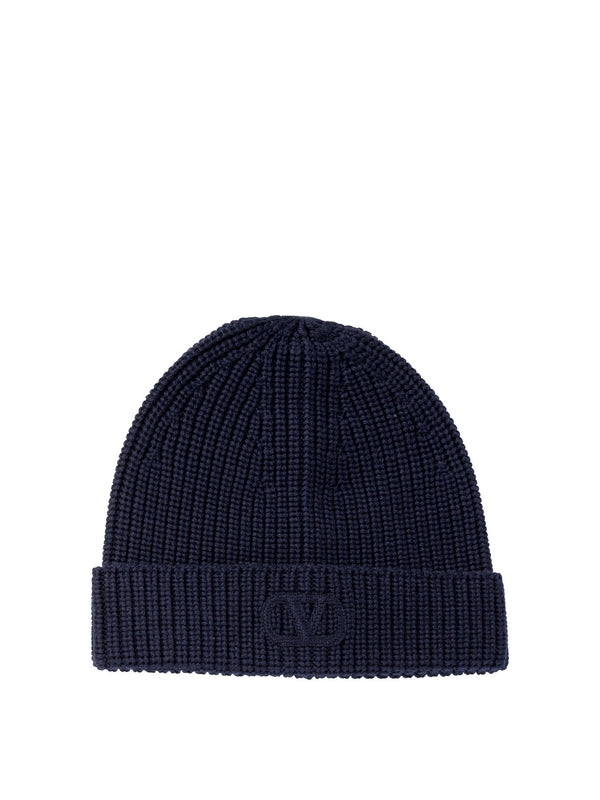 V Logo Embroidery Beanie