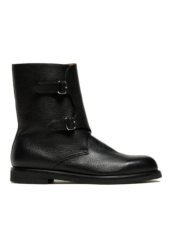 Monk strap work leather boots