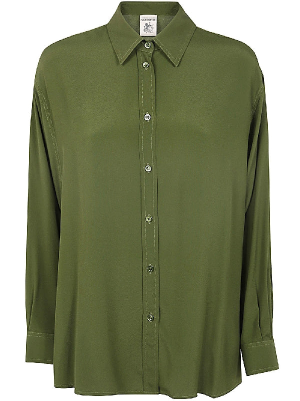 Button Down Silk Blend Shirt