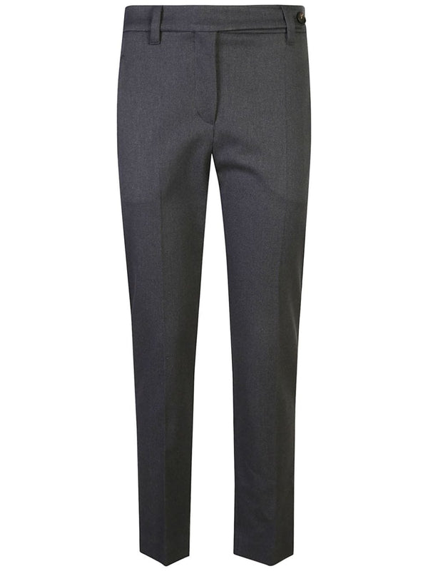 Gray Cotton Tailored
  Pants