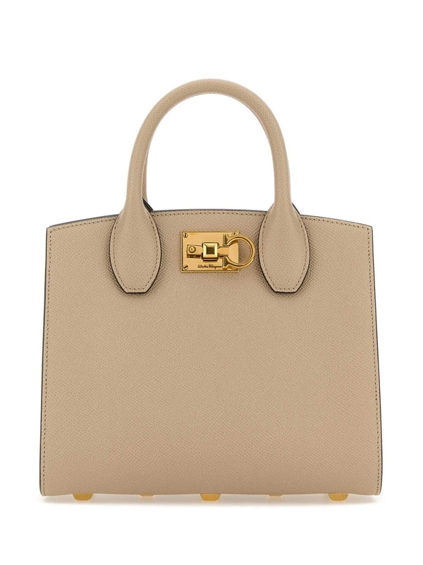 Studio Gancini Buckle Leather Tote Bag