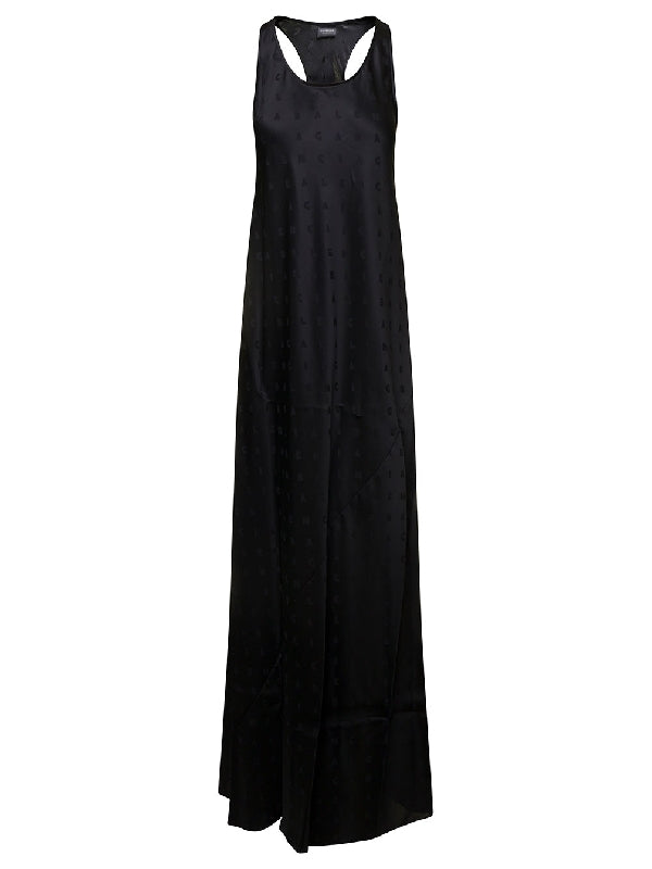 All-Over Logo Viscose Long Dress