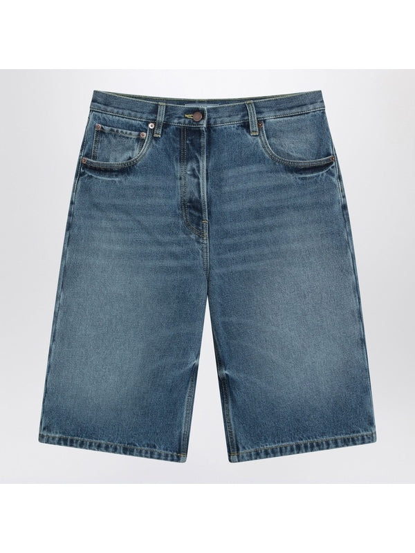 Back Logo Patch Denim Bermuda Shorts