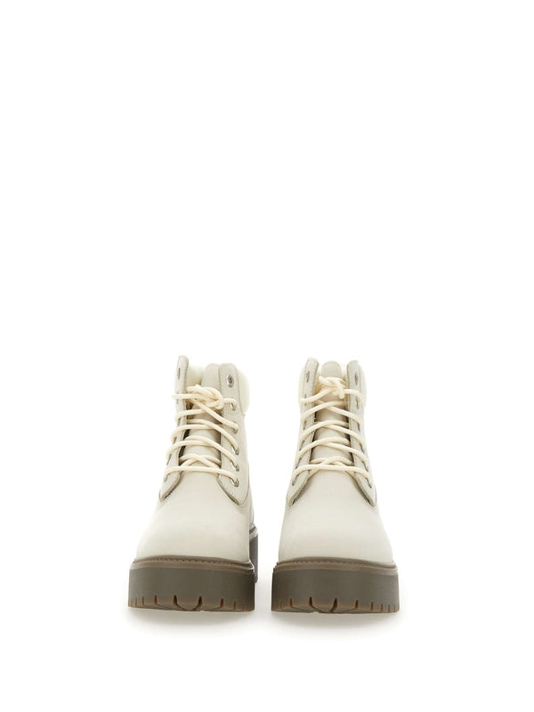 Timberland White Lace-Up Boots