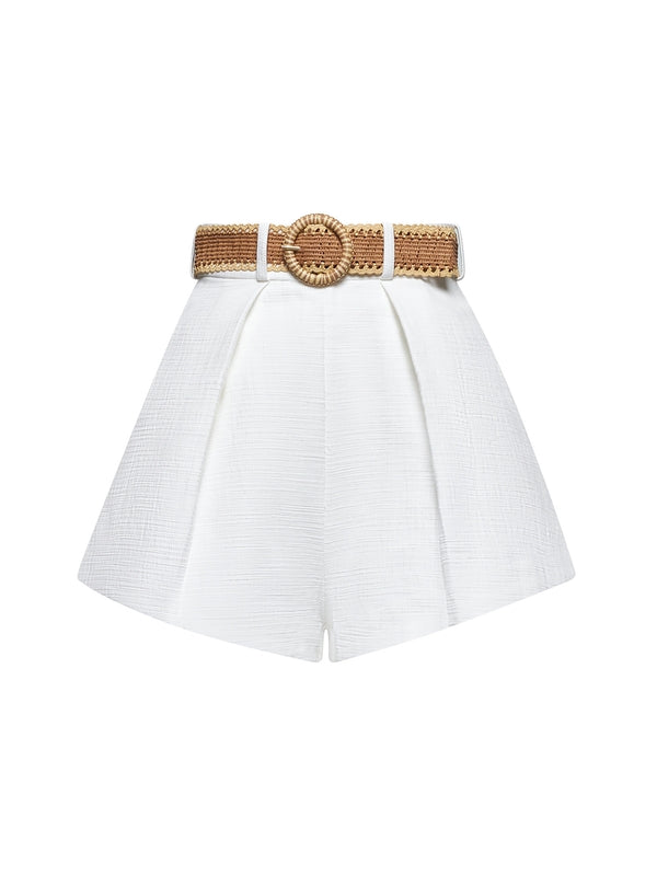 Acacia Belt Detail Cotton Shorts