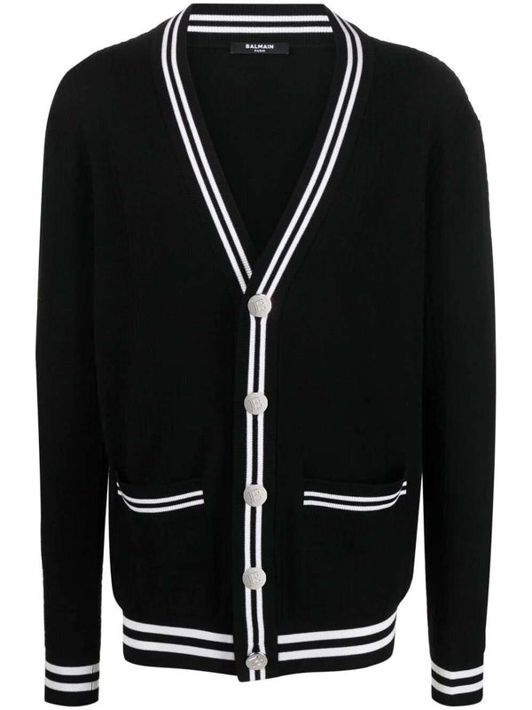 V-Neck Wool Blend Cardigan