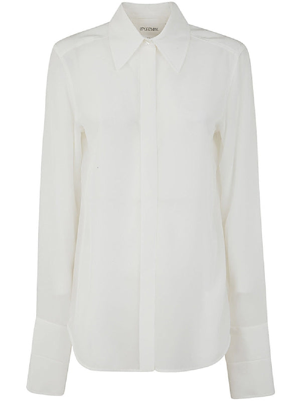 White Silk Slim Fit Shirt