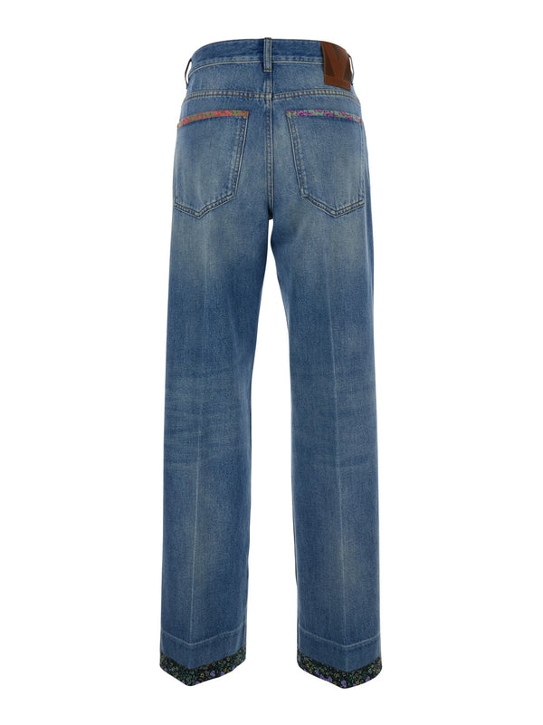 Back Logo Patch Denim Pants