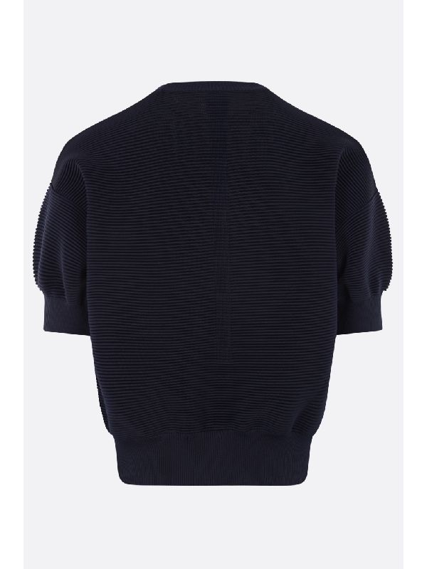 Ribbed Crewneck Short Sleeve Knit