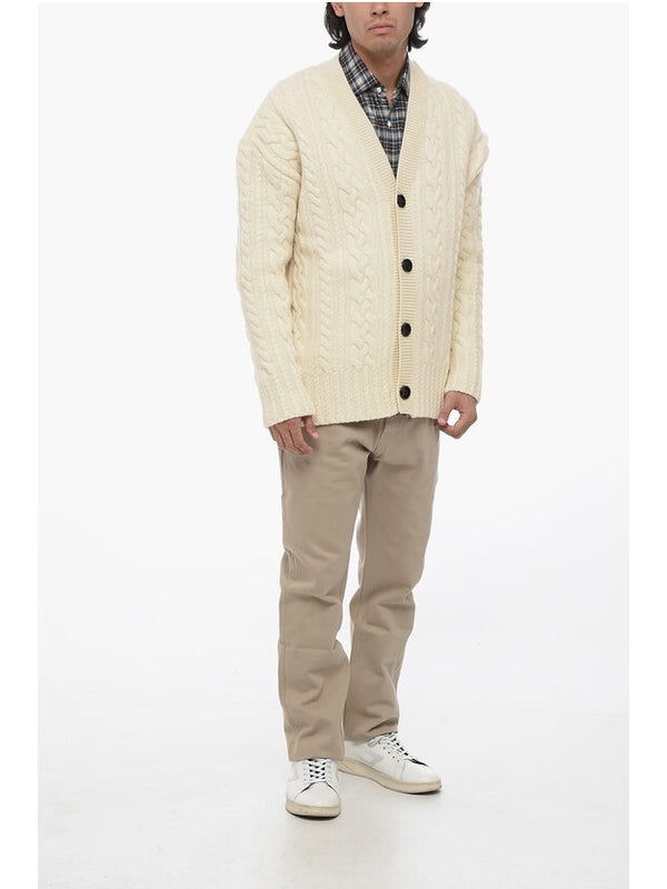 Aran Cable Wool Cardigan