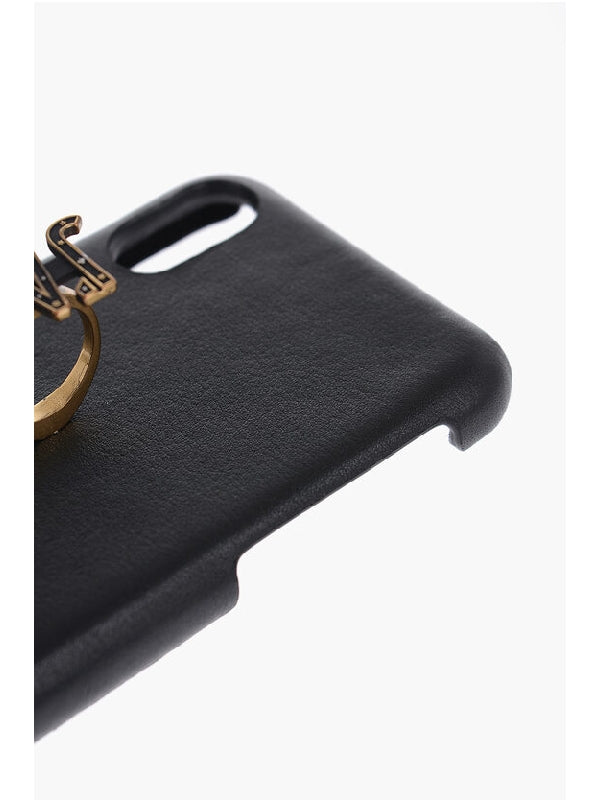 iPhone X Logo Detail Leather Case