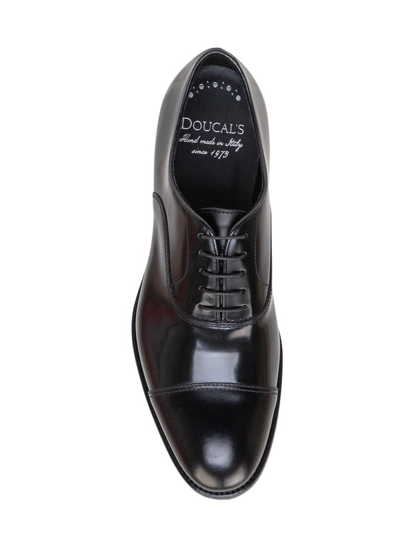 Black Leather Lace-up Shoes