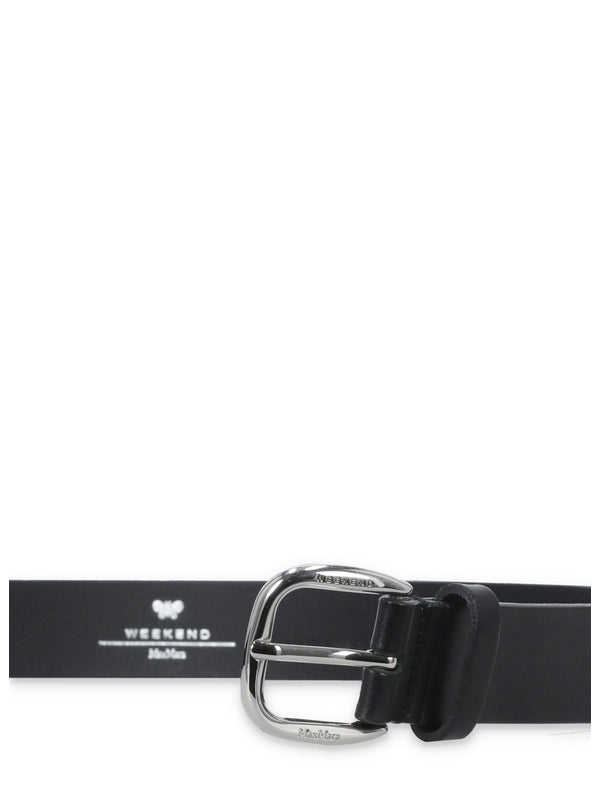 Vezzano Metal Logo Leather Belt