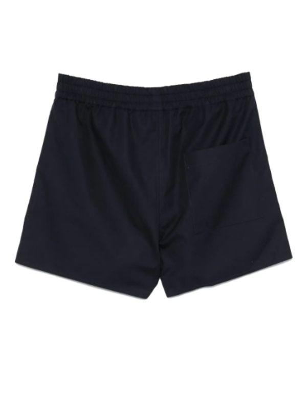 Logo Patch Elastic Waist Cotton Shorts