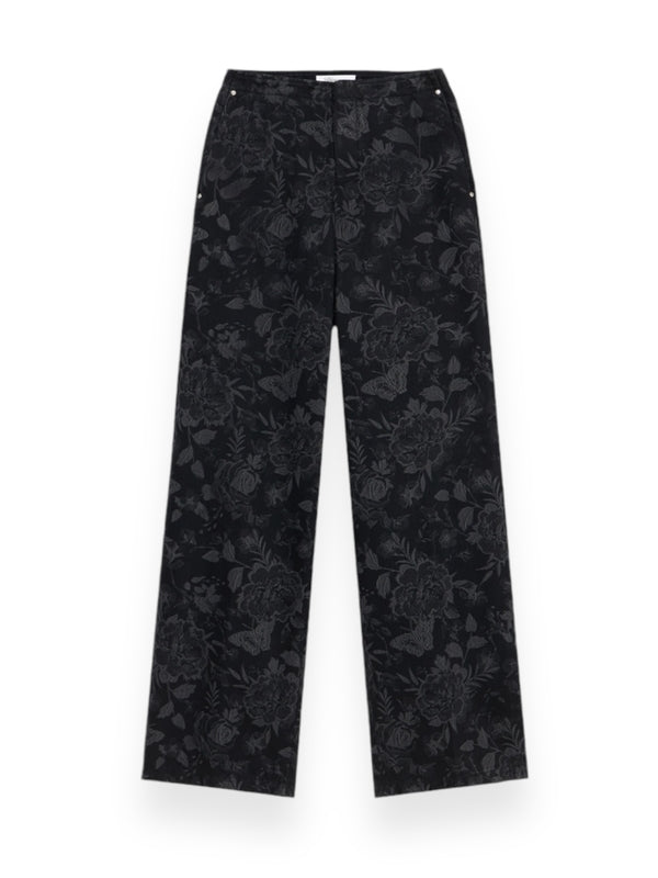 Flower Pattern Cotton Pants