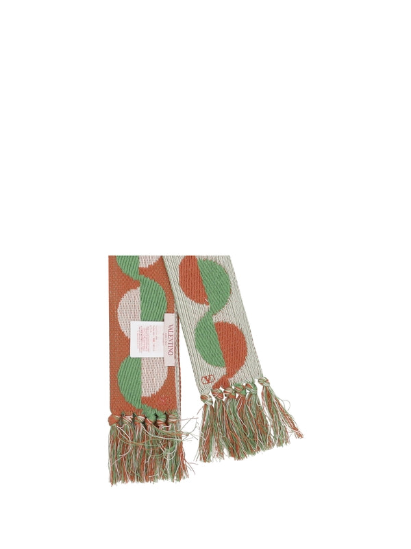 Lurex Jacquard Fringe Scarf