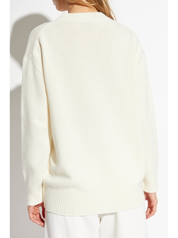 Logo Embroidered Wool Cashmere Knit