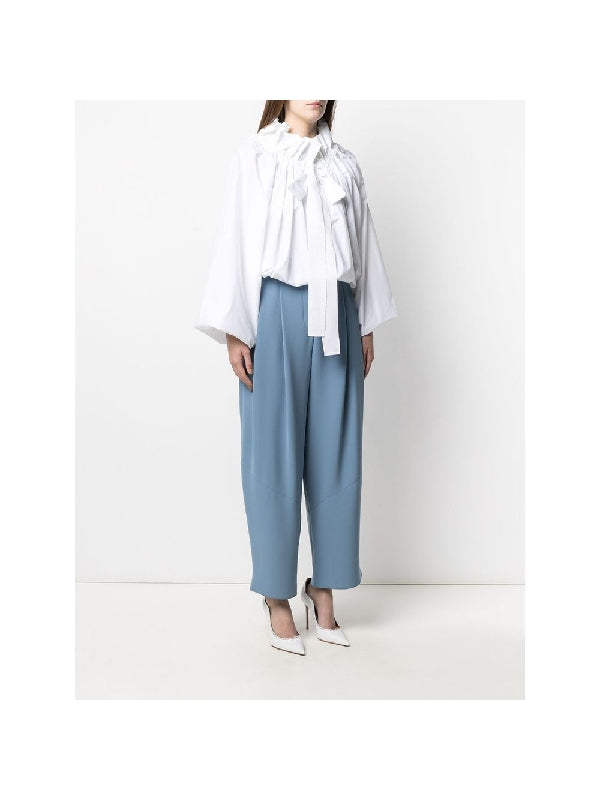 Puff-sleeve Cotton Blouse