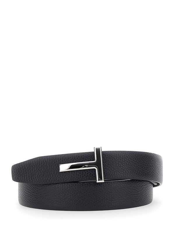 Tom Ford Navy Leather Belts