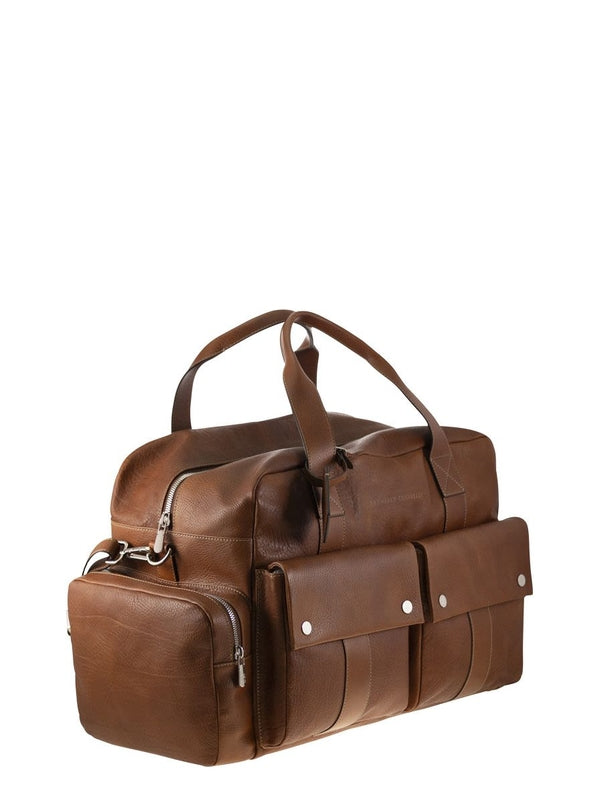 Logo Leather Boston Bag