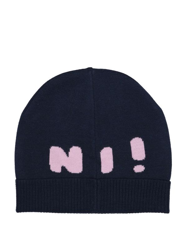 Logo Embroidered Wool Blend Beanie