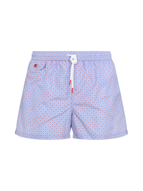 Dot Pattern Drawstring Swim Shorts