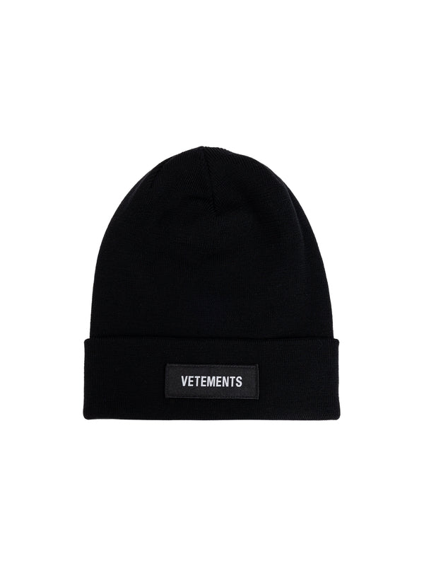 Logo Patch Turn-Up Wool Beanie