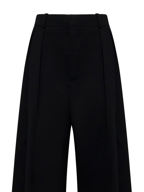 Wide Pleats Wool Pants