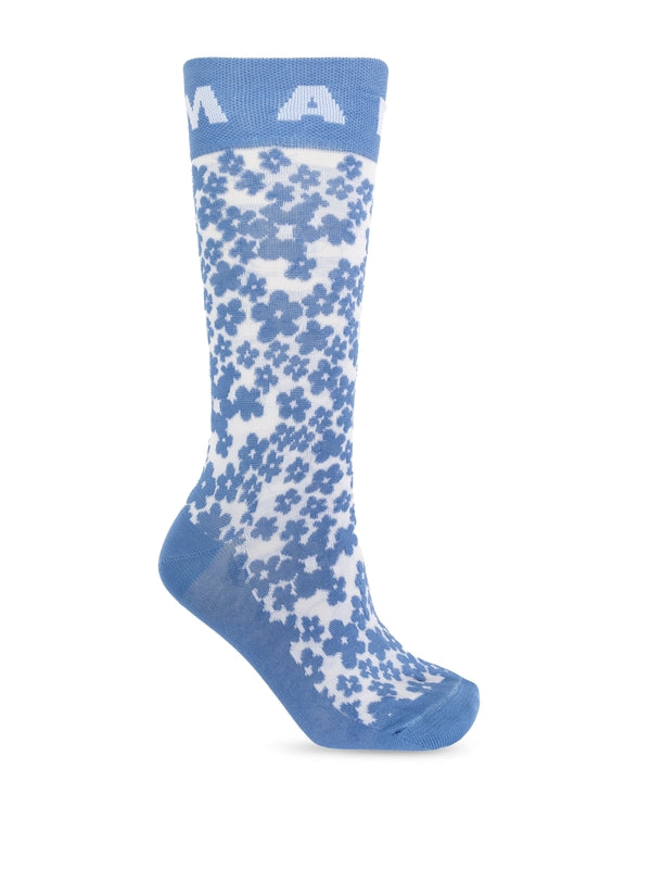 Logo Flower Jacquard Socks