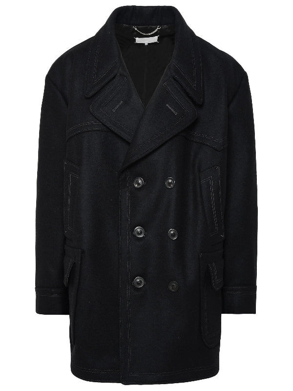 Back Stitch Oversized Double Peacoat