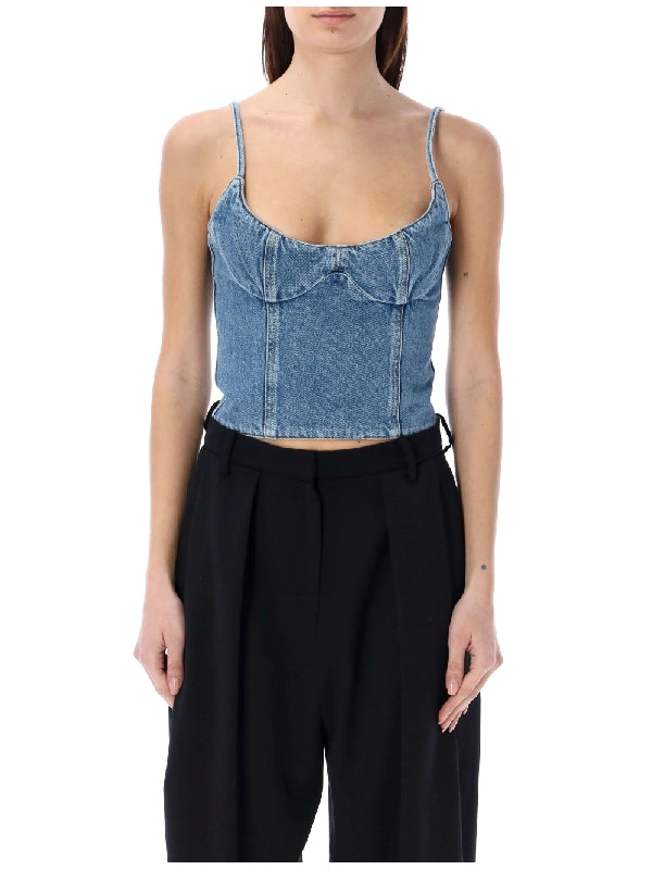 Denim Crop Corset Top