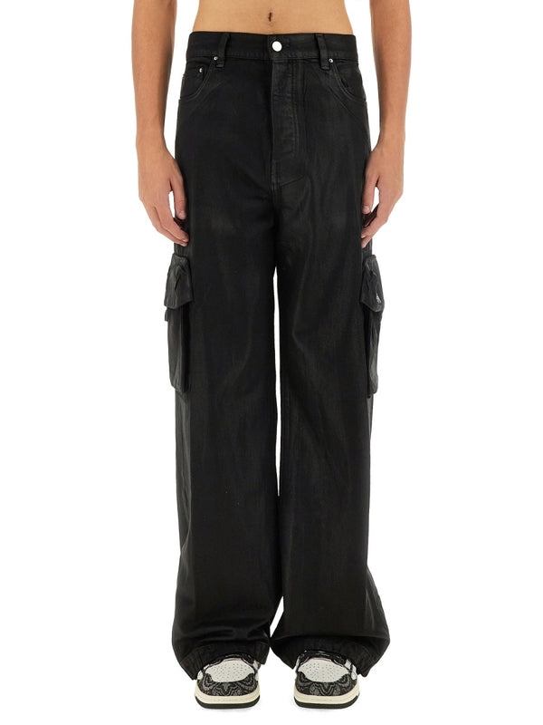 Black Cotton Cargo Pants