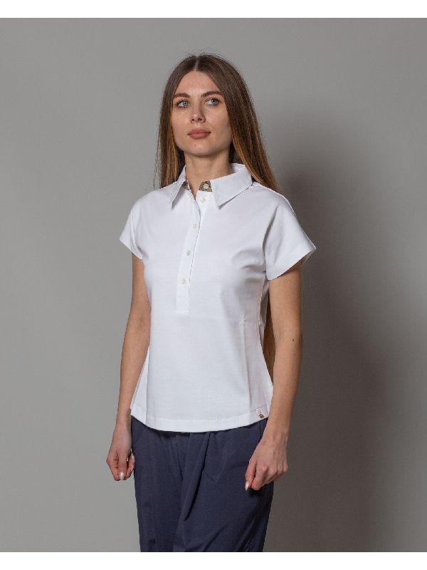 White Cotton Polo Shirt